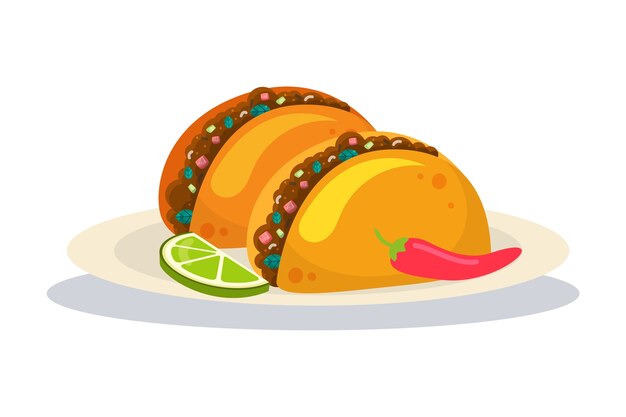 Ilustración de tacos mexicanos