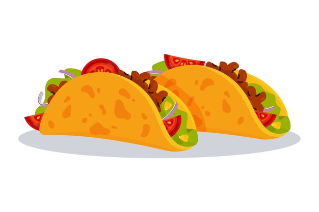 Ilustración de tacos mexicanos