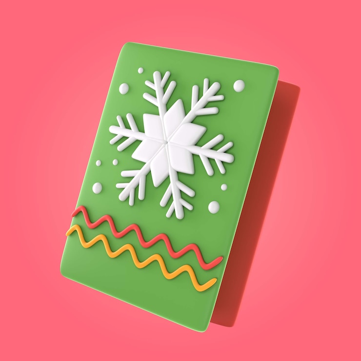 PSD gratuito ilustración de tarjeta de felicitación de navidad 3d