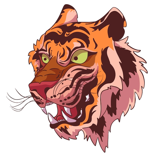 Ilustración de tigre dibujada a mano