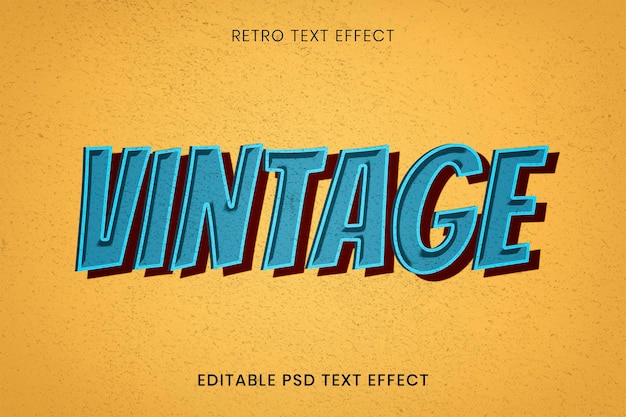 Ilustración de tipografía de estilo retro de palabra vintage