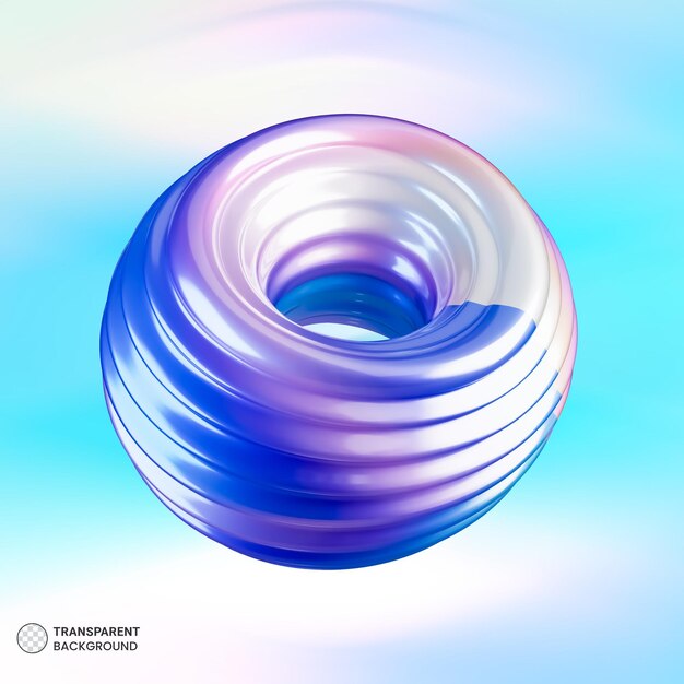 Ilustración de toro de vidrio holográfico 3D