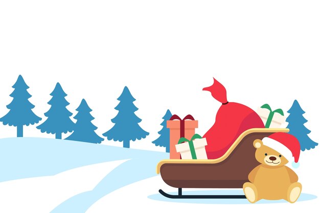Ilustración de trineo de santa claus