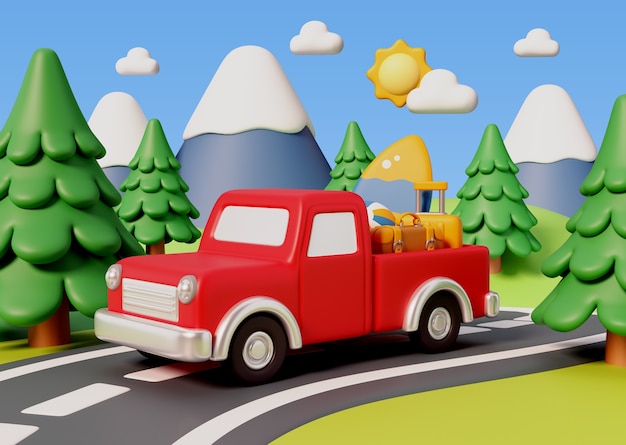 Ilustración de turismo de viajes en 3D