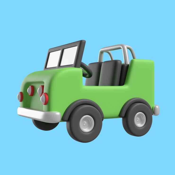 PSD Gratis ilustrasi 3d ikon mobil