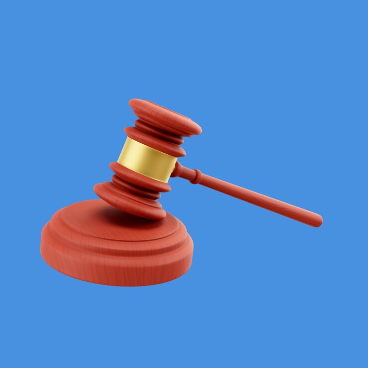 PSD Gratis ilustrasi 3d item hukum dan keadilan