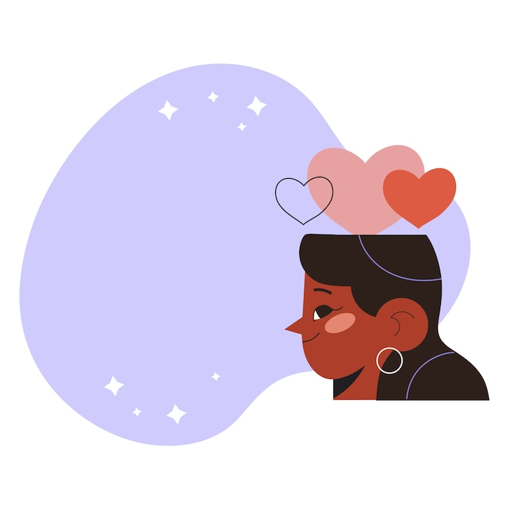 PSD Gratis ilustrasi cinta diri