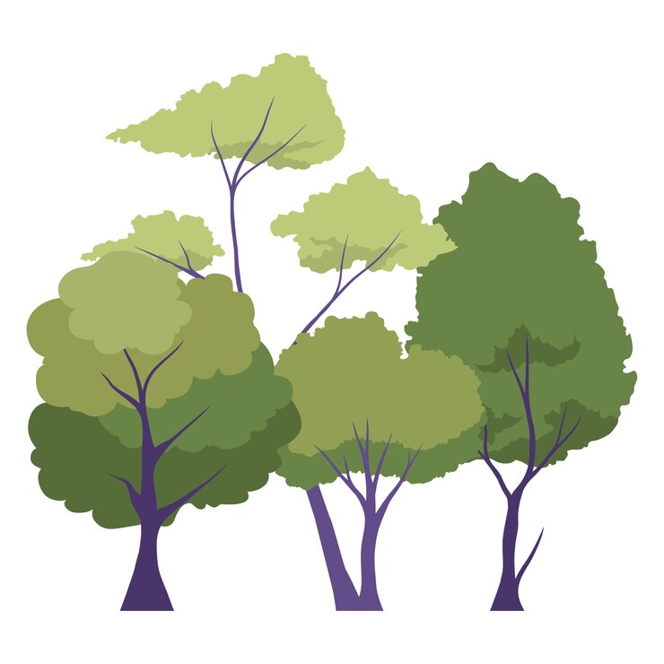 PSD Gratis ilustrasi hutan hijau