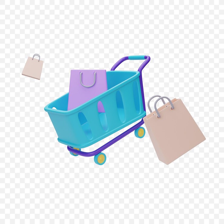PSD Gratis ilustrasi ikon keranjang belanja render 3d terisolasi