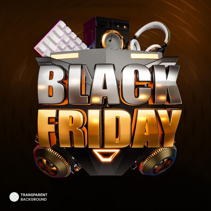 PSD Gratis ilustrasi render 3d banner penjualan black friday