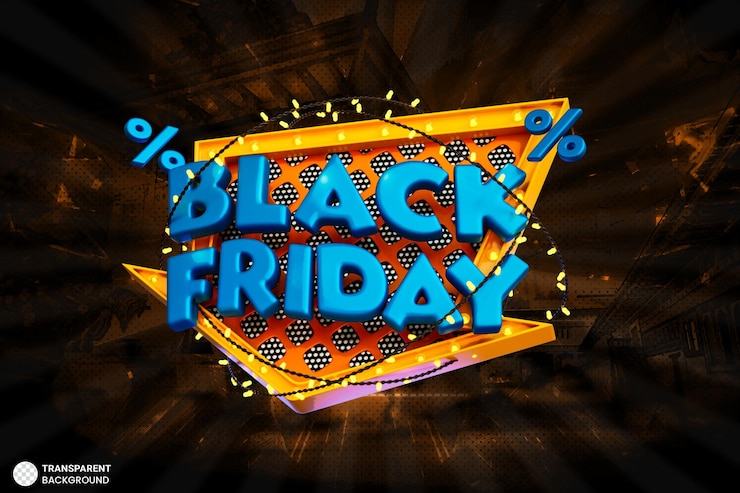 PSD Gratis ilustrasi render 3d banner penjualan black friday
