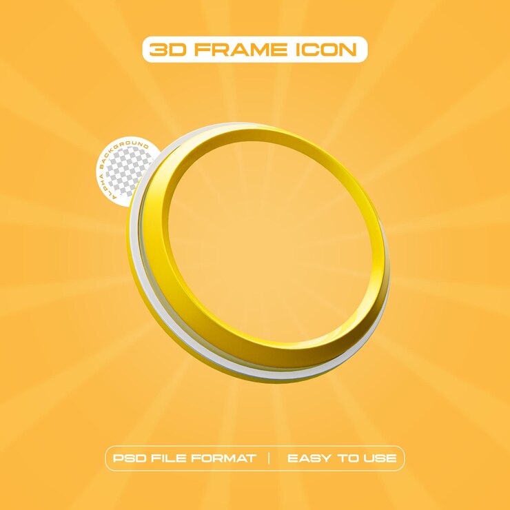PSD Gratis ilustrasi render 3d bingkai profil lingkaran media sosial