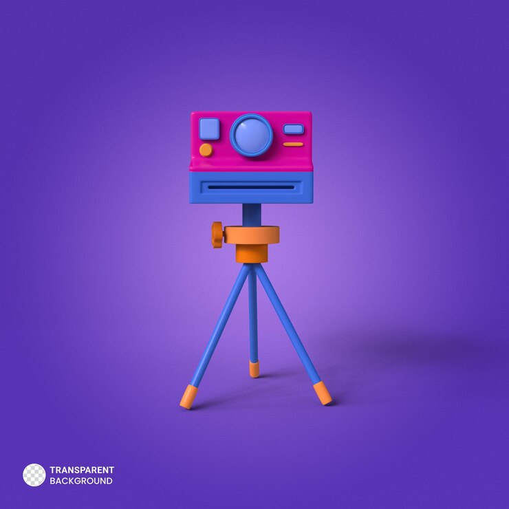 PSD Gratis ilustrasi render 3d ikon kamera retro yang diisolasi