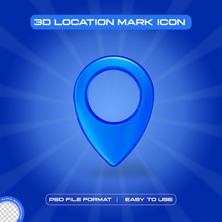 PSD Gratis ilustrasi render 3d ikon simbol tanda lokasi
