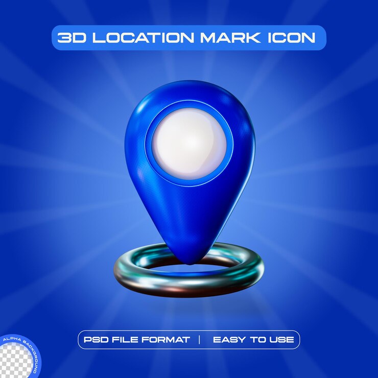 PSD Gratis ilustrasi render 3d ikon simbol tanda lokasi