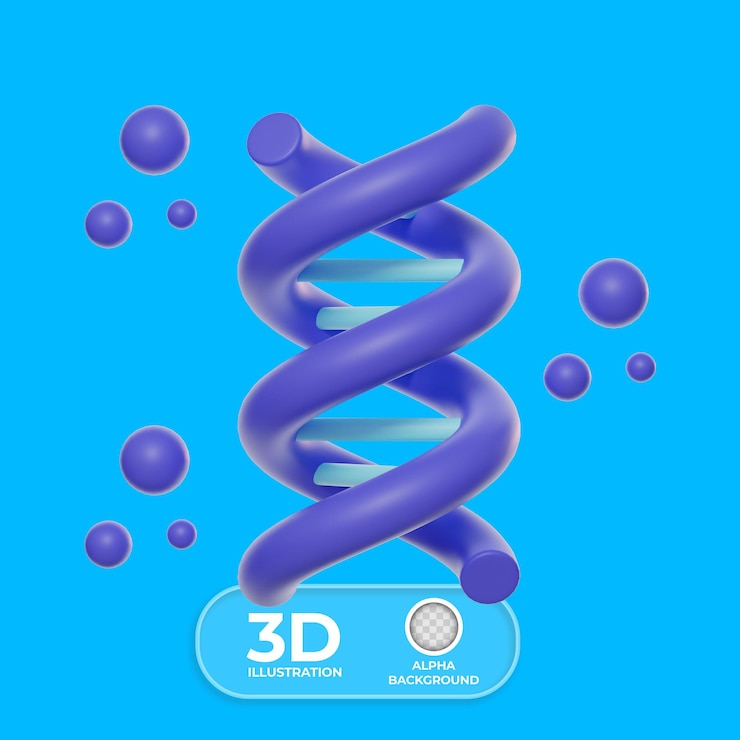 PSD Gratis ilustrasi representasi dna ilustrasi 3d