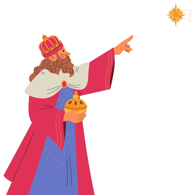 PSD Gratis ilustrasi reyes magos