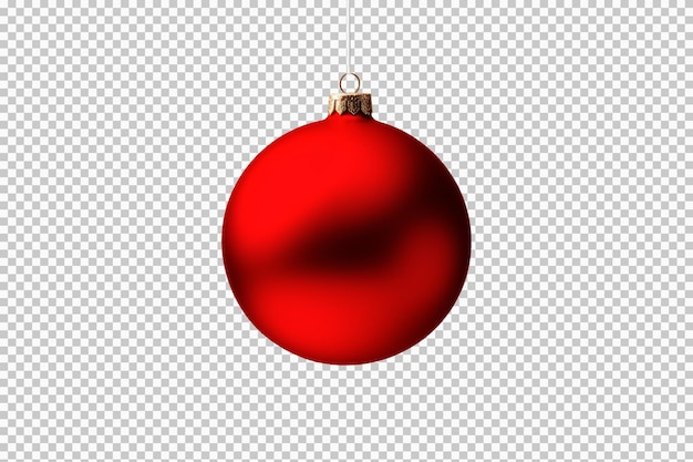 Imagen de una pelota roja de navidad aislada sobre un fondo transparente