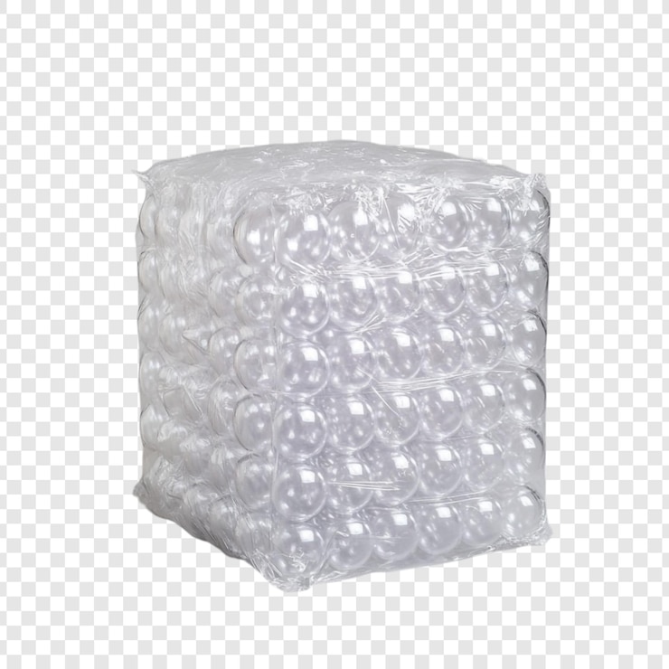 PSD gratuito imballaggi in plastica trasparenti riempiti di palle di plastica trasparente