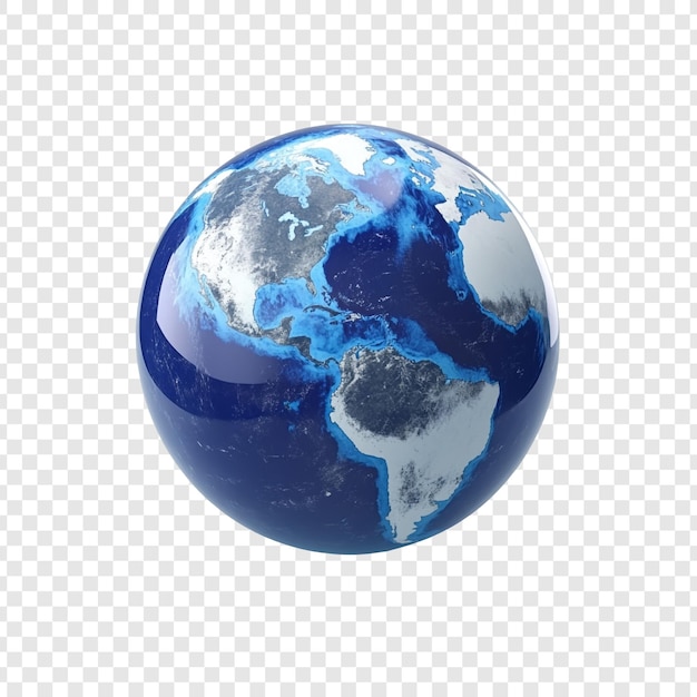 Impresionante representación en 3D de la Tierra un mármol azul profundo
