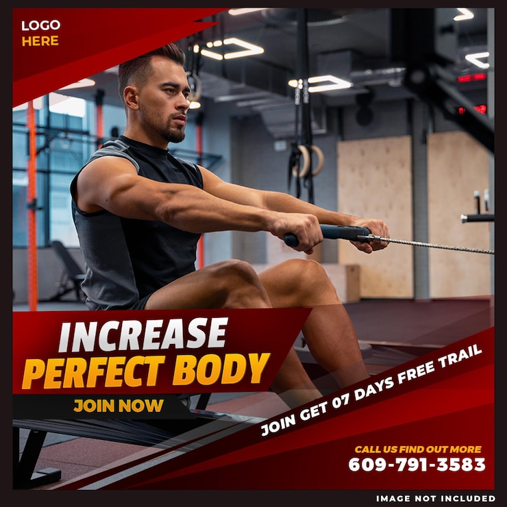 PSD gratuito incorporar el diseño perfecto de post de body gym en las redes sociales