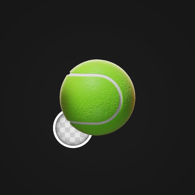 Increíble ilustración 3d de pelota de tenis