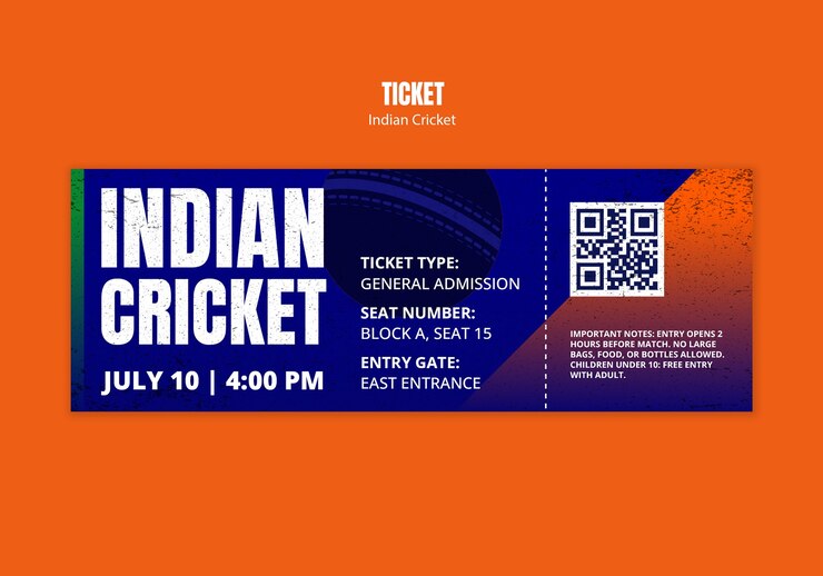 PSD Gratis indian cricket ticket - general admission