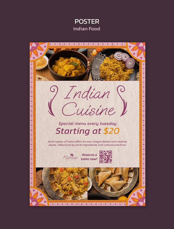 PSD gratuito indian cuisine restaurant flyer