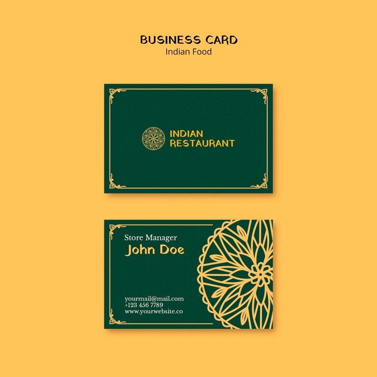 PSD gratuito indian restaurant business card