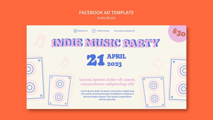 PSD Gratis indie music facebook template