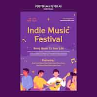 Gratis PSD indie muziek poster sjabloon