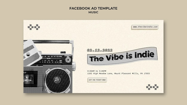Gratis PSD indie muziek sjabloonontwerp