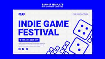 Gratis PSD indie videogames jam fest sjabloon voor spandoek