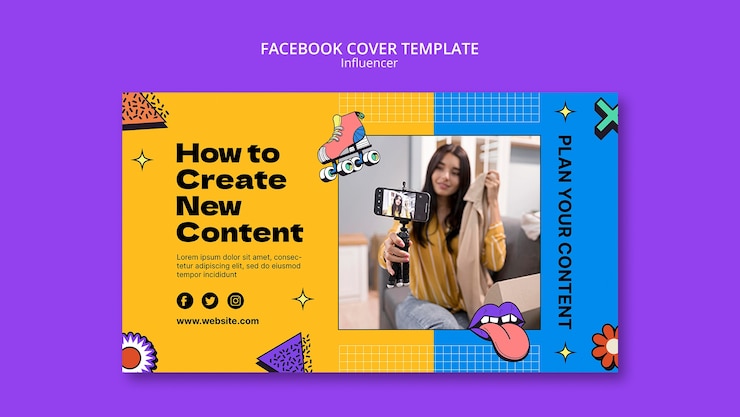 PSD Gratis influencer content facebook cover template