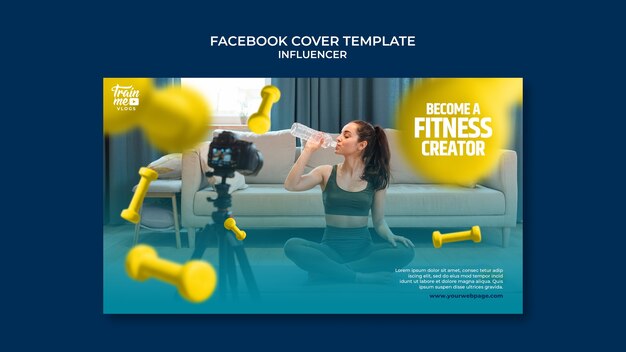 Influencer mediatico e personalità modello di copertina dei social media