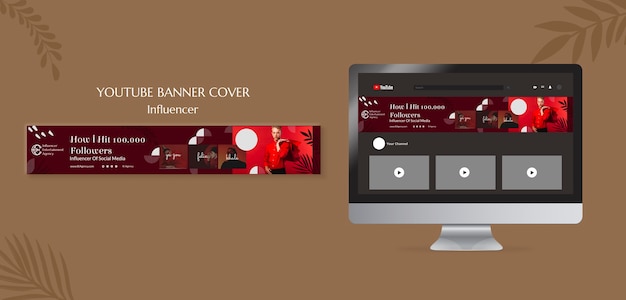 Gratis PSD influencer youtube-sjabloon voor spandoek