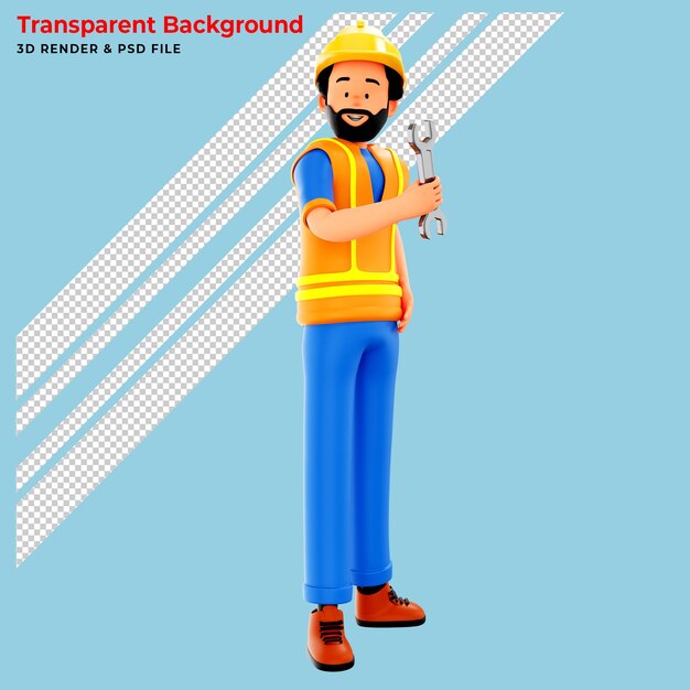 ingeniero mecánico, 3d, ilustración