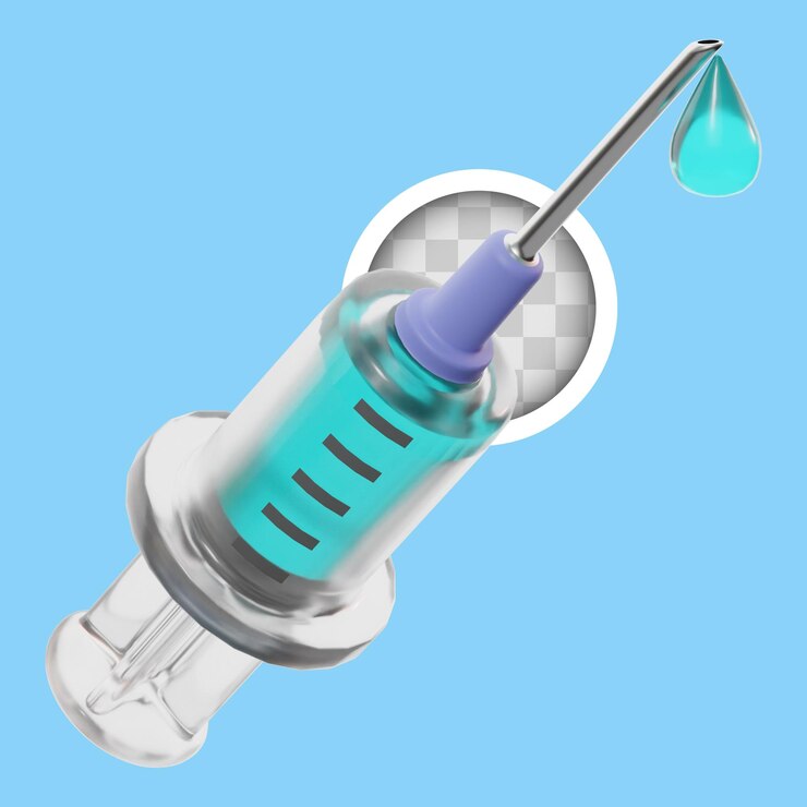 PSD Gratis injection syringe health care 3d illustration