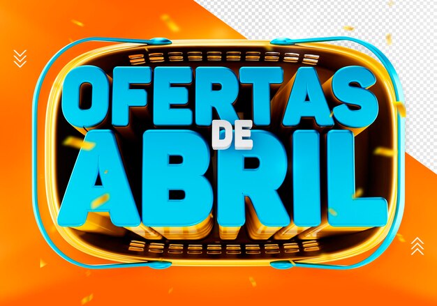 PSD gratuito el inmejorable logotipo de abril los descuentos de abril en brasil promociones ofertas de abril