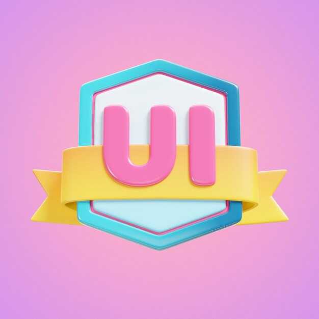 Insignia de diseño Ui con cinta