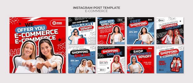 Gratis PSD instagram-berichten op het e-commerceplatform