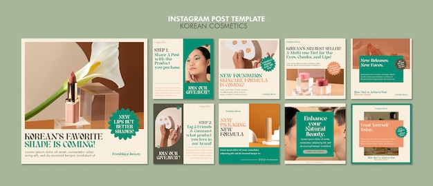 Gratis PSD instagram-berichten over koreaanse cosmetica