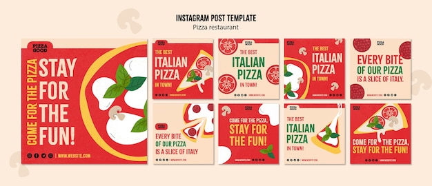 Instagram-berichten van heerlijke pizzarestaurants