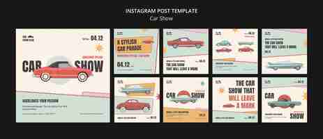 Gratis PSD instagram-berichten voor autoshows