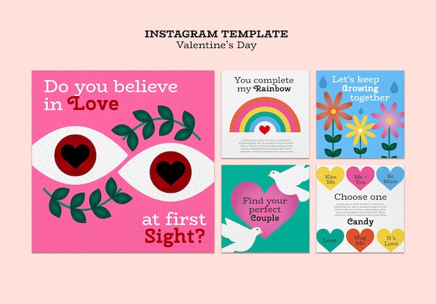 Instagram-berichten voor de viering van valentijnsdag