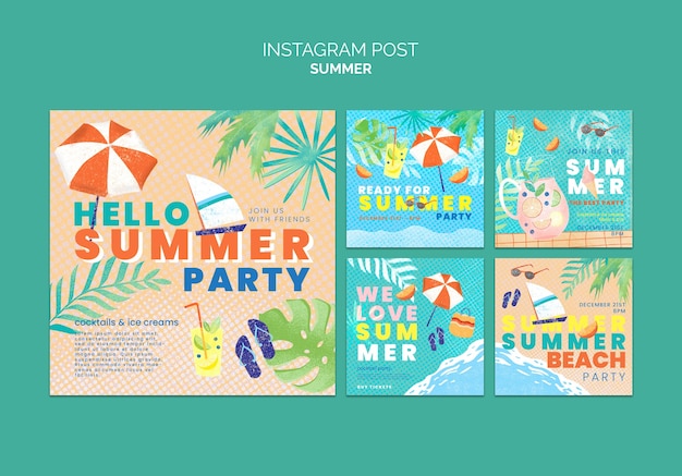 Instagram-berichten voor het zomerseizoen