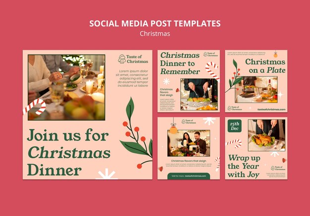 Gratis PSD instagram-berichten voor kerstviering