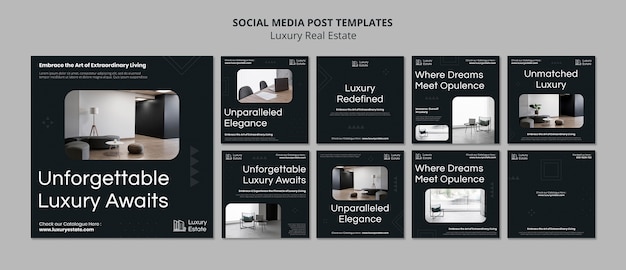 Gratis PSD instagram-berichten voor luxe onroerend goed