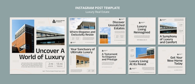 Gratis PSD instagram-berichten voor luxe onroerend goed