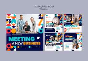 Gratis PSD instagram-berichten voor online vergaderingen